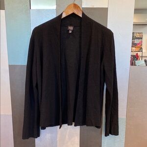 Eileen Fisher Black Knit Wool Women's Cardigan Sweater
